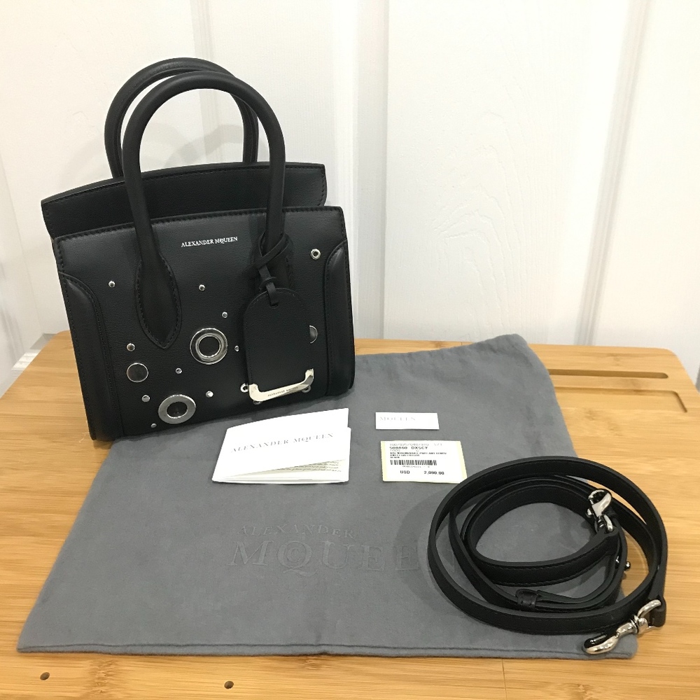 NWT ALEXANDER MCQUEEN Stud Mini Heroine 21 Satchel - Picture 1 of 8